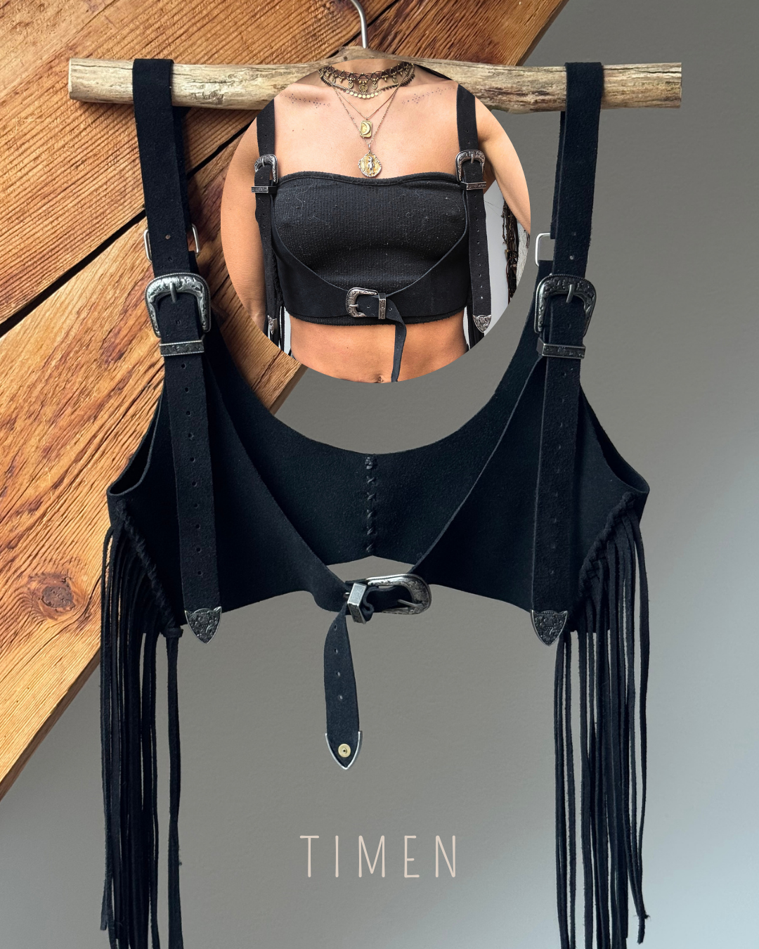 Harnais en peau de vache Juun