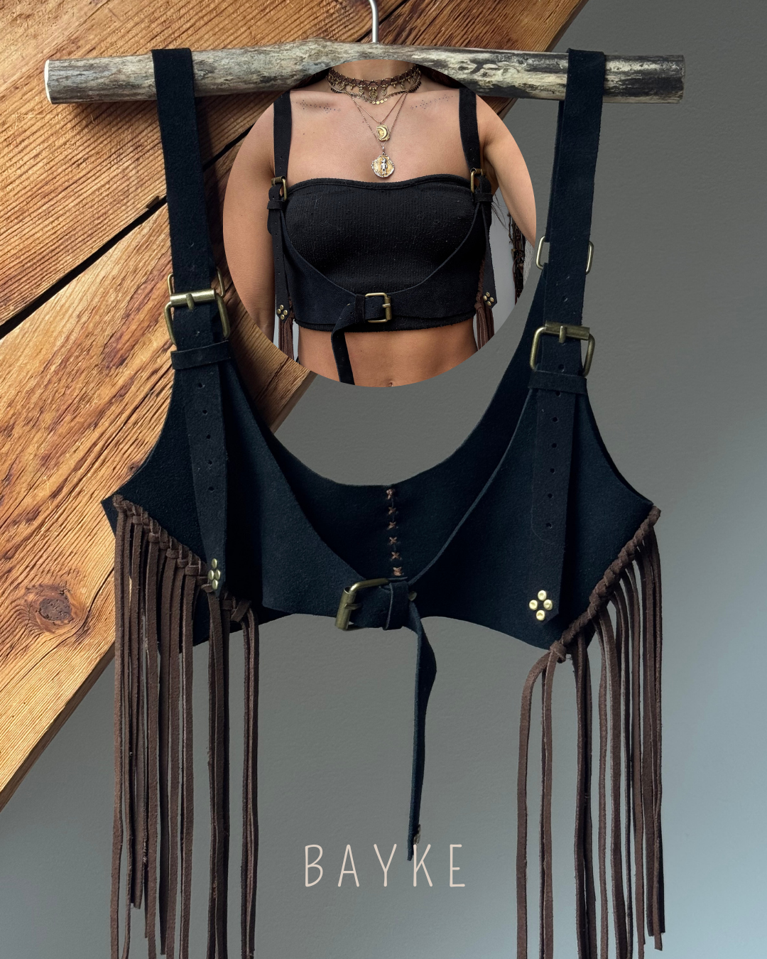 Harnais en peau de vache Juun