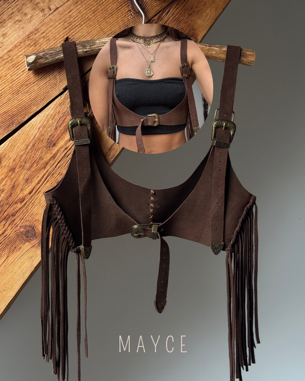 Harnais en peau de vache Juun