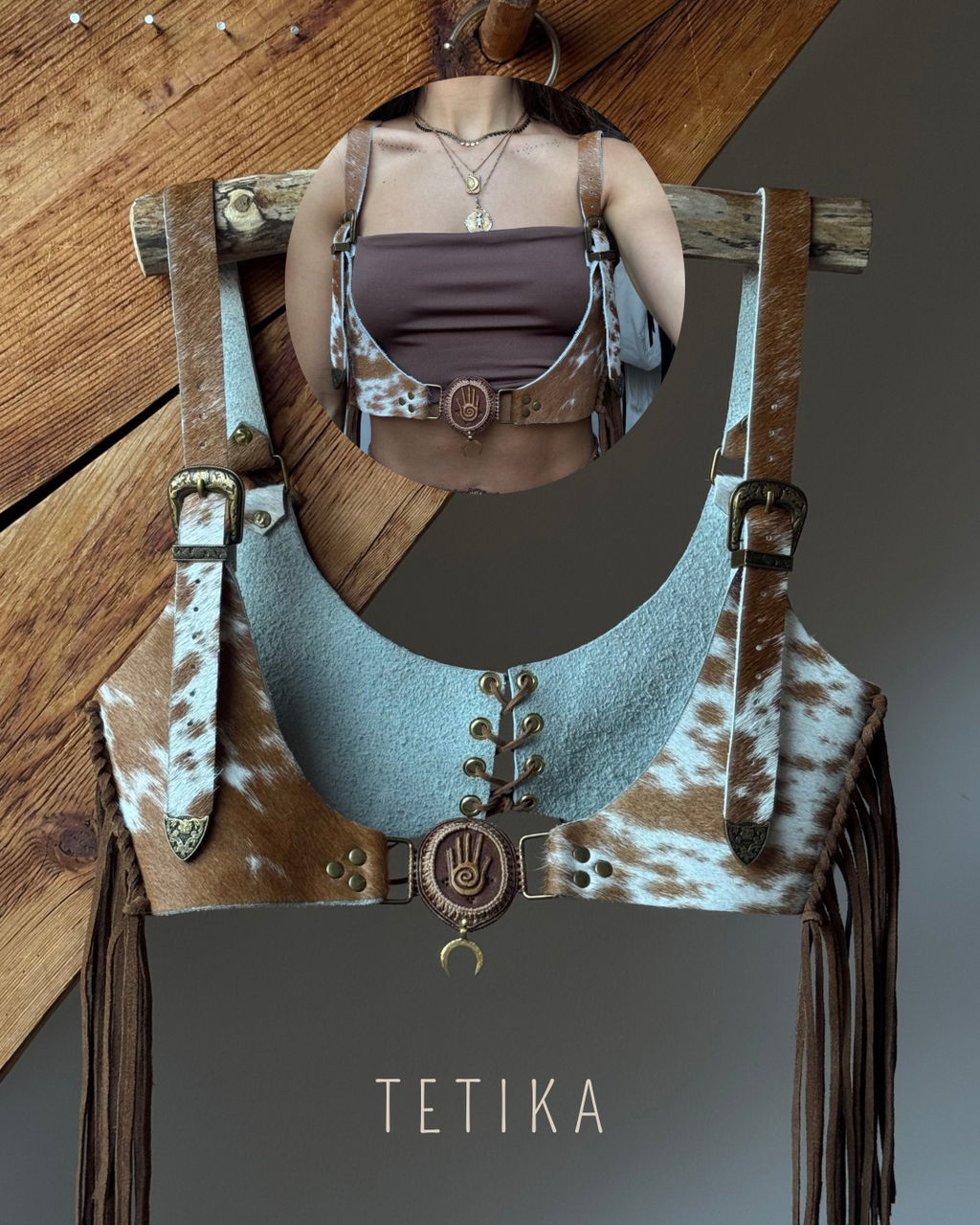 Harnais en peau de vache Juun