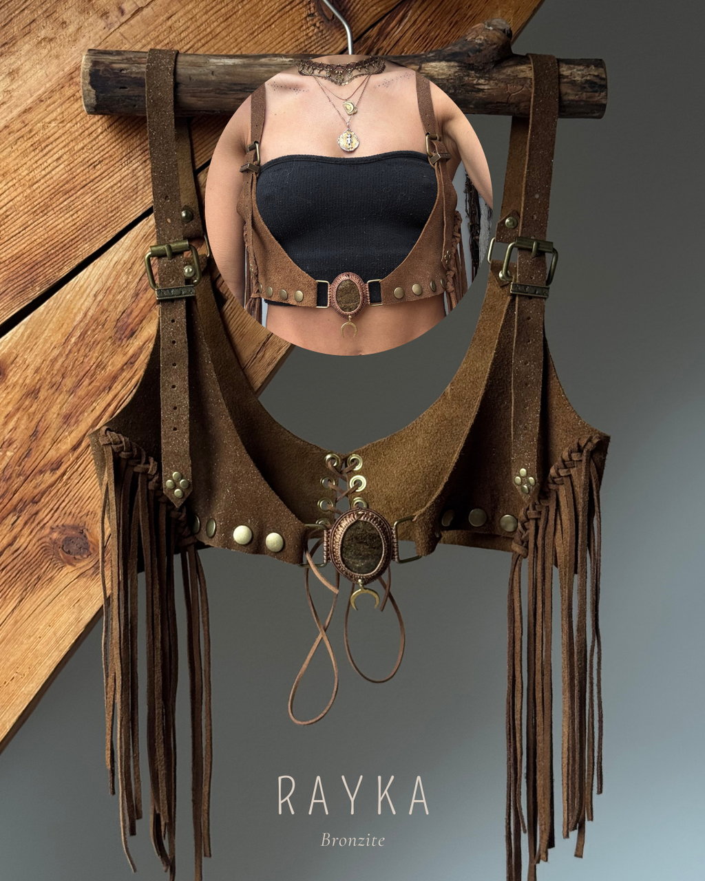 Harnais en peau de vache Juun