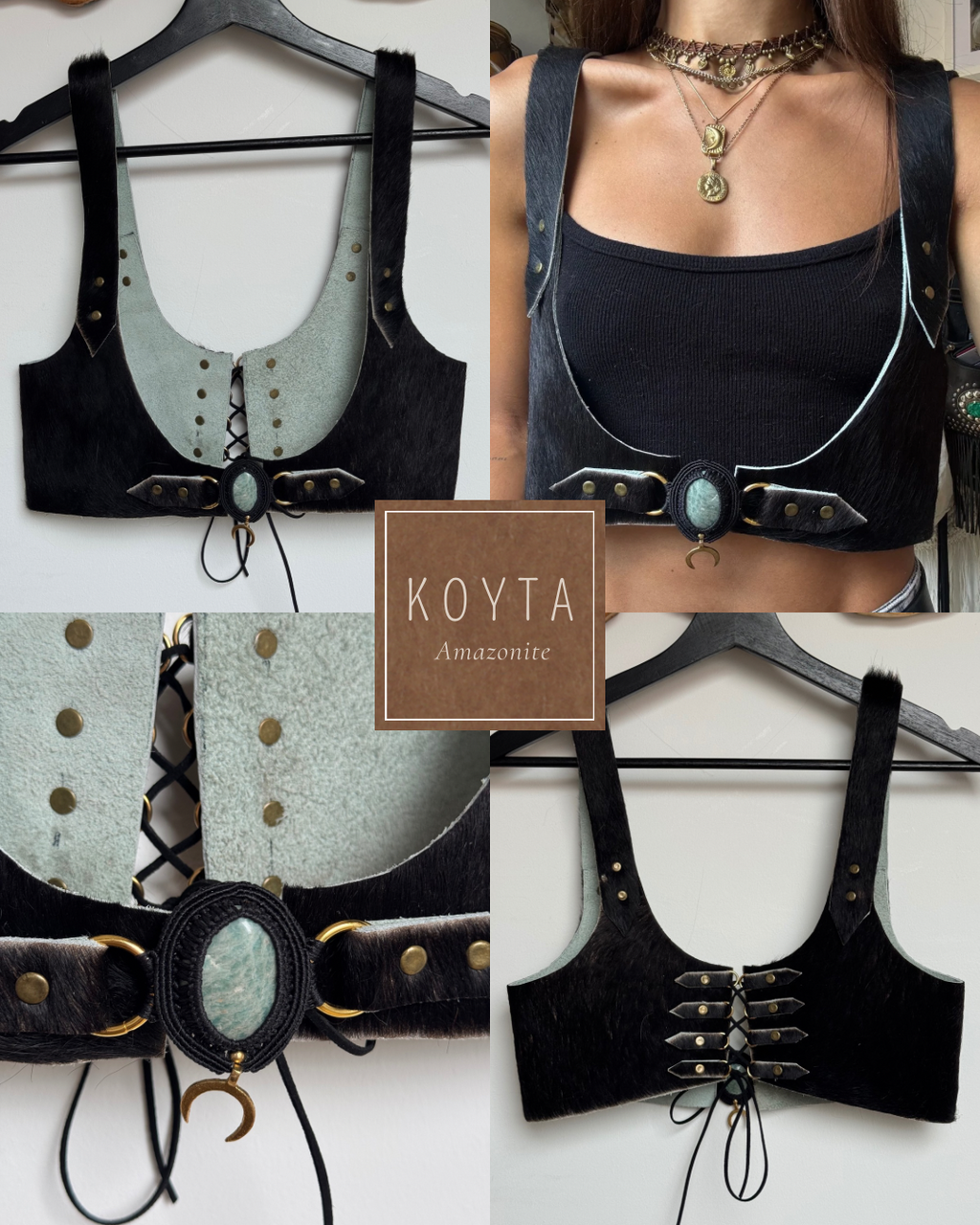 Harnais en peau de vache Juun