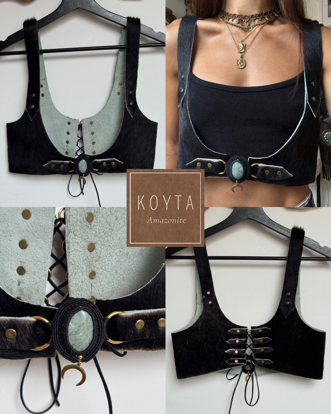 Harnais en peau de vache Juun